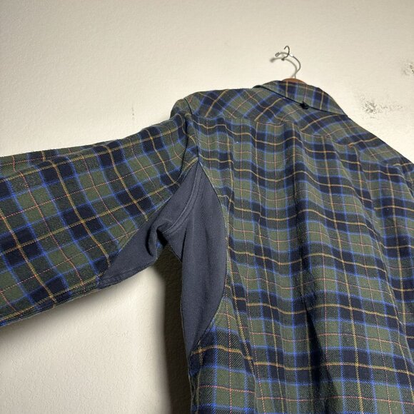 Rag & Bone Long Sleeve Shirt Men L Plaid Flannel Blue Green Gorp Winter Fall - Picture 6 of 16